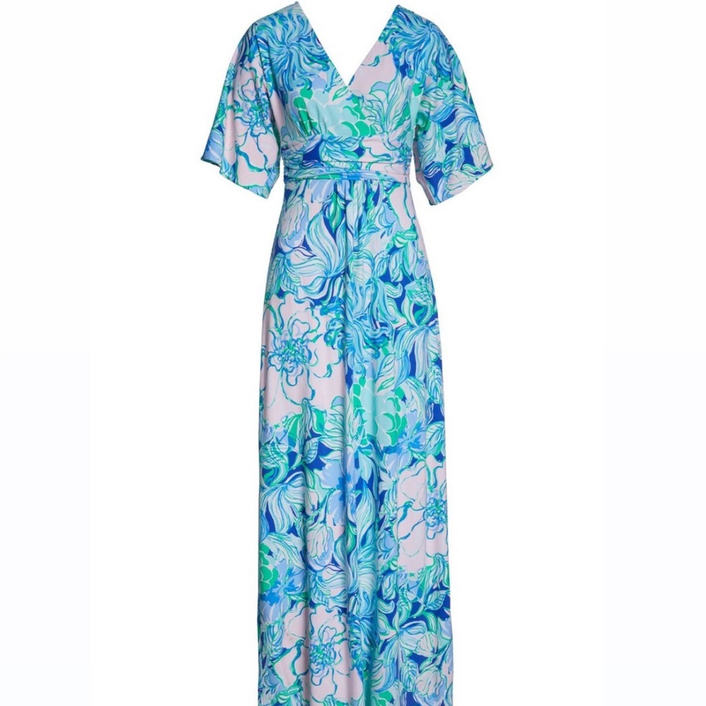Lilly Pulitzer Party Thyme Parigi Maxi Dress EUC size Small